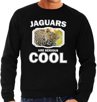 Bellatio Decorations Dieren jaguars/ luipaarden sweater zwart heren - jaguars are serious cool trui - cadeau sweater luipaard/ jaguars/ luipaarden liefhebber 2XL