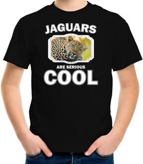 Bellatio Decorations Dieren jaguars/ luipaarden t-shirt zwart kinderen - jaguars are serious cool shirt  jongens/ meisjes - cadeau shirt luipaard/ jaguars/ luipaarden liefhebber L (146-152)