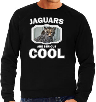 Bellatio Decorations Dieren jaguars sweater zwart heren - jaguars are serious cool trui - cadeau sweater gevlekte jaguar/ jaguars liefhebber 2XL