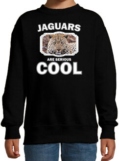 Bellatio Decorations Dieren jaguars sweater zwart kinderen - jaguars are serious cool trui jongens/ meisjes - cadeau jaguar/ jaguars liefhebber 12-13 jaar (152/164)