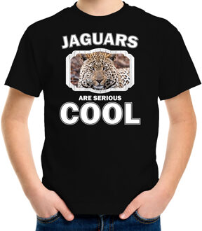 Bellatio Decorations Dieren jaguars t-shirt zwart kinderen - jaguars are serious cool shirt  jongens/ meisjes - cadeau shirt jaguar/ jaguars liefhebber L (146-152)