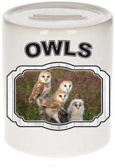 Bellatio Decorations Dieren kerkuil spaarpot - owls/ uilen spaarpotten kinderen 9 cm