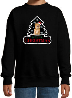 Bellatio Decorations Dieren kersttrui chihuahua zwart kinderen - Foute honden kerstsweater 12-13 jaar (152/164) - kerst truien kind