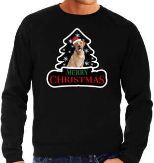 Bellatio Decorations Dieren kersttrui labrador zwart heren - Foute honden kerstsweater 2XL - kerst truien