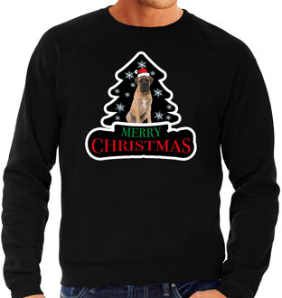 Bellatio Decorations Dieren kersttrui mastiff zwart heren - Foute honden kerstsweater 2XL - kerst truien