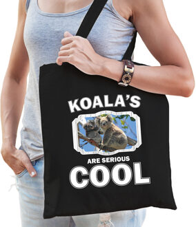 Bellatio Decorations Dieren koala beer tasje zwart volwassenen en kinderen - koalas are cool cadeau boodschappentasje