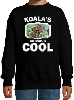 Bellatio Decorations Dieren koalaberen sweater zwart kinderen - koalas are serious cool trui jongens/ meisjes - cadeau koala/ koalaberen liefhebber 12-13 jaar (152/164)