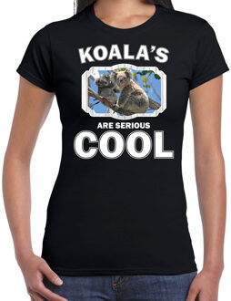 Bellatio Decorations Dieren koalaberen t-shirt zwart dames - koalas are serious cool shirt - cadeau t-shirt koala beer/ koalaberen liefhebber 2XL