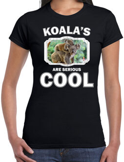 Bellatio Decorations Dieren koalaberen t-shirt zwart dames - koalas are serious cool shirt - cadeau t-shirt koala/ koalaberen liefhebber 2XL