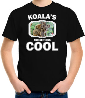 Bellatio Decorations Dieren koalaberen t-shirt zwart kinderen - koalas are serious cool shirt  jongens/ meisjes - cadeau shirt koala/ koalaberen liefhebber L (146-152)