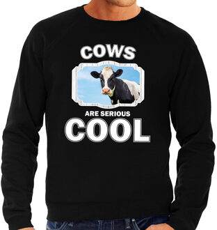 Bellatio Decorations Dieren koeien sweater zwart heren - cows are serious cool trui - cadeau sweater koe/ koeien liefhebber 2XL