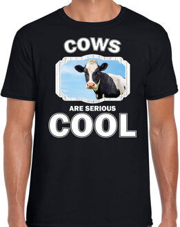 Bellatio Decorations Dieren koeien t-shirt zwart heren - cows are serious cool shirt - cadeau t-shirt koe/ koeien liefhebber 2XL