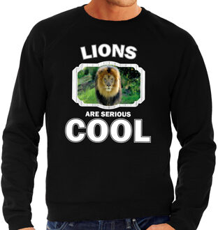 Bellatio Decorations Dieren leeuw sweater zwart heren - lions are cool trui