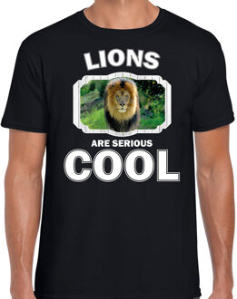 Bellatio Decorations Dieren leeuwen t-shirt zwart heren - lions are serious cool shirt - cadeau t-shirt leeuw/ leeuwen liefhebber 2XL