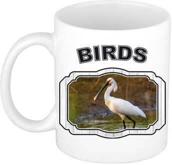 Bellatio Decorations Dieren lepelaar vogel beker - birds/ vogels mok wit 300 ml