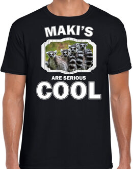 Bellatio Decorations Dieren maki apen t-shirt zwart heren - makis are serious cool shirt - cadeau t-shirt maki familie/ maki apen liefhebber 2XL