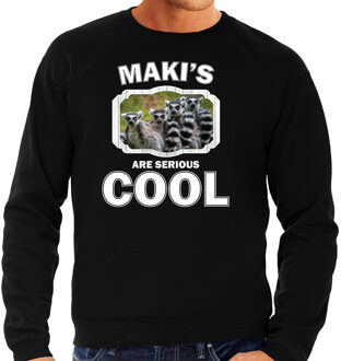 Bellatio Decorations Dieren maki familie sweater zwart heren - makis are cool trui