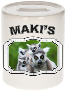 Bellatio Decorations Dieren maki spaarpot - makis/ maki apen spaarpotten kinderen 9 cm