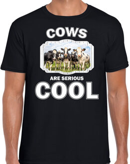 Bellatio Decorations Dieren Nederlandse kudde koeien t-shirt zwart heren - cows are serious cool shirt - cadeau t-shirt koe/ koeien liefhebber 2XL