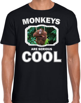 Bellatio Decorations Dieren orangoetan t-shirt zwart heren - monkeys are cool shirt