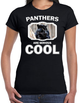 Bellatio Decorations Dieren panters t-shirt zwart dames - panthers are serious cool shirt - cadeau t-shirt zwarte panter/ panters liefhebber 2XL