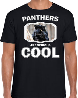 Bellatio Decorations Dieren panters t-shirt zwart heren - panthers are serious cool shirt - cadeau t-shirt zwarte panter/ panters liefhebber 2XL