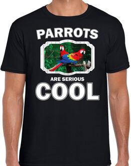 Bellatio Decorations Dieren papegaaien t-shirt zwart heren - parrots are serious cool shirt - cadeau t-shirt papegaai/ papegaaien liefhebber 2XL