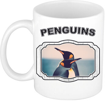 Bellatio Decorations Dieren pinguin beker - penguins/ pinguins mok wit 300 ml