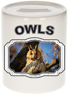 Bellatio Decorations Dieren ransuil spaarpot - owls/ uilen spaarpotten kinderen 9 cm Bruin