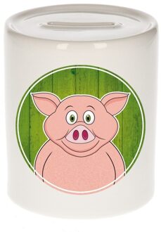 Bellatio Decorations Dieren spaarpot varken voor kinderen 9 cm - Spaarpotten Multikleur