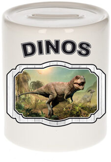 Bellatio Decorations Dieren stoere t-rex dinosaurus spaarpot - dinosaurs/ dinosaurussen spaarpotten kinderen 9 cm Multi