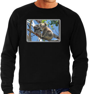 Bellatio Decorations Dieren sweater met koalaberen foto - zwart - voor heren - Australische dieren/ koala cadeau trui - kleding / sweat shirt 2XL