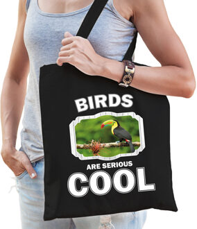 Bellatio Decorations Dieren toekan tasje zwart volwassenen en kinderen - birds are cool cadeau boodschappentasje