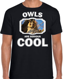 Bellatio Decorations Dieren uilen t-shirt zwart heren - owls are serious cool shirt - cadeau t-shirt ransuil/ uilen liefhebber 2XL