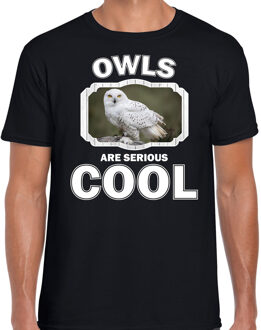 Bellatio Decorations Dieren uilen t-shirt zwart heren - owls are serious cool shirt - cadeau t-shirt sneeuwuil/ uilen liefhebber 2XL