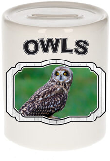 Bellatio Decorations Dieren velduil spaarpot - owls/ uilen spaarpotten kinderen 9 cm Groen