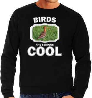 Bellatio Decorations Dieren vogels sweater zwart heren - birds are serious cool trui - cadeau sweater grutto vogel/ vogels liefhebber 2XL