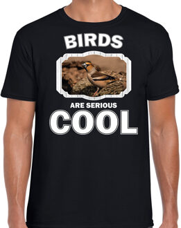 Bellatio Decorations Dieren vogels t-shirt zwart heren - birds are serious cool shirt - cadeau t-shirt appelvink vogel/ vogels liefhebber 2XL