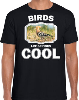 Bellatio Decorations Dieren vogels t-shirt zwart heren - birds are serious cool shirt - cadeau t-shirt hop vogel/ vogels liefhebber 2XL