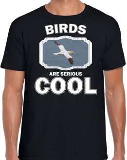 Bellatio Decorations Dieren vogels t-shirt zwart heren - birds are serious cool shirt - cadeau t-shirt jan van gent vogel/ vogels liefhebber 2XL