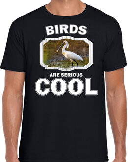 Bellatio Decorations Dieren vogels t-shirt zwart heren - birds are serious cool shirt - cadeau t-shirt lepelaar vogel/ vogels liefhebber 2XL