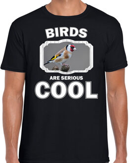 Bellatio Decorations Dieren vogels t-shirt zwart heren - birds are serious cool shirt - cadeau t-shirt putter vogel/ vogels liefhebber 2XL