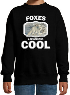 Bellatio Decorations Dieren vossen sweater zwart kinderen - foxes are serious cool trui jongens/ meisjes - cadeau poolvos/ vossen liefhebber 12-13 jaar (152/164)