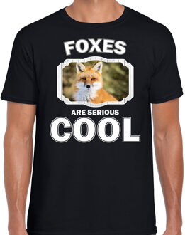 Bellatio Decorations Dieren vossen t-shirt zwart heren - foxes are serious cool shirt - cadeau t-shirt vos/ vossen liefhebber 2XL