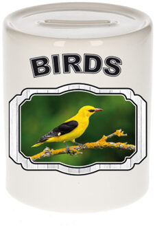 Bellatio Decorations Dieren wielewaal vogel spaarpot - birds/ vogels spaarpotten kinderen 9 cm