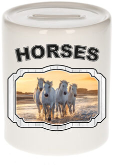 Bellatio Decorations Dieren wit paard spaarpot - horses/ paarden spaarpotten kinderen 9 cm Multi