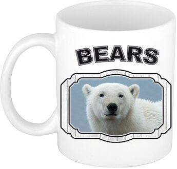 Bellatio Decorations Dieren witte ijsbeer beker - bears/ ijsberen mok wit 300 ml