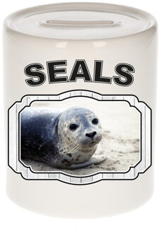 Bellatio Decorations Dieren zeehond spaarpot - seals/ zeehonden spaarpotten kinderen 9 cm Multi