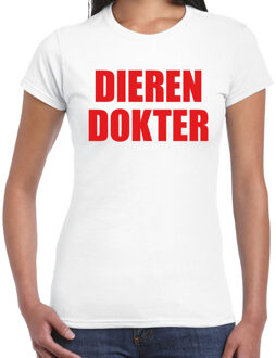 Bellatio Decorations Dierendokter verkleed t-shirt wit voor dames 2XL