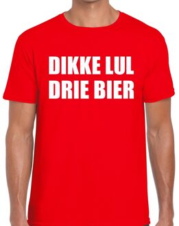 Bellatio Decorations Dikke Lul Drie Bier heren T-shirt rood
